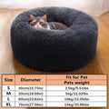 Soft Pet Cat Bed Pad Plush Warm Faux Fur dog Calm Bed Donut Round Bed Comfortable Sleeping Washable for Small Medium Dog and Cat