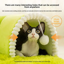 Warm Pet Playhouse 3 Caves Toy Balls - Plush Dog Cat Tunnel Bed - Interactive Puppy Kitten Play Mat for Small Pets Indoor