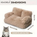 KEMORELA Luxury Thickened Long-Haired Cat Sofa for Large Cats Cozy Heightened Cushioned Pet Bed Durable Furniture for Home Decor