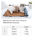 Cat Natural Cooling Mat Summer Pet Self Cooling Pad Cat Bed Mat For Dogs Indoor Rattan Weave Mat Sleeping Cat Bed