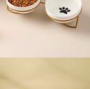 Ceramic Cat Bowl Cat Food Bowl Dog Bowl Drinking Water Bowl Food Bowl Cervical  Protection Pet Supplies Ceramic Double  Cat Bowl