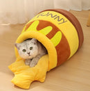 New Pet Nest Winter Protect Cold Warm Dog Den Cat Villa Small Frog Shape Semi Enclosed Kitten Puppy Plush Mattress Pet Supplies